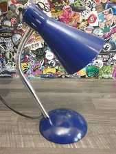 Asda Poseable Desk Lamp Light Adjustable Table Lamp Reading Lamp Blue Shade VGC