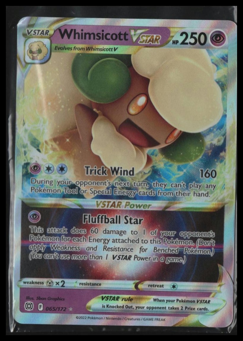 Whimsicott VSTAR SWSH09: Brilliant Stars #065/172 Ultra Rare Near Mint or Better