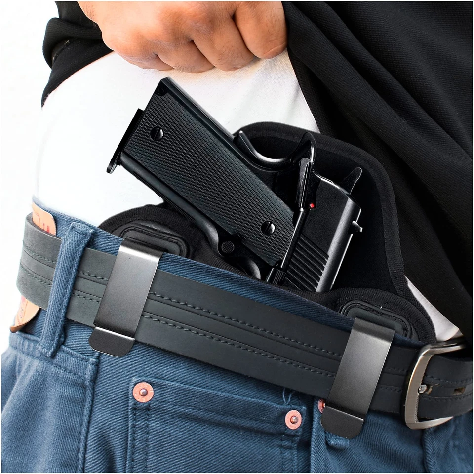 Tactical Pancake Holster. 1911 Holster Leather 4" & 5" with Rail. Suede Inter... - Image 3 of 4