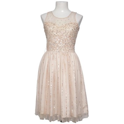 River Island, Cocktailkleid, Größe: 34, Beige, Polyester, Streifen, Damen #UNk