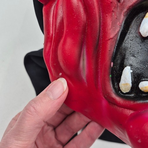 Máscara Demonio Diablo Halloween Años 90 De Colección Iluminar Ojos Funciona Látex Capucha Batería Op - Imagen 7 de 17