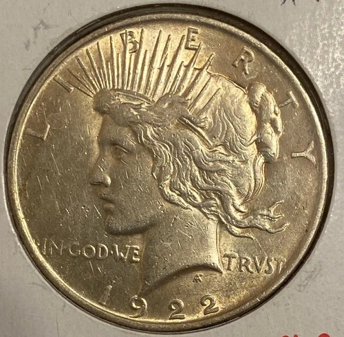 1922 Peace Silver Dollar Philadelphia 90% Silver XF Beautiful Uncirculated Coin