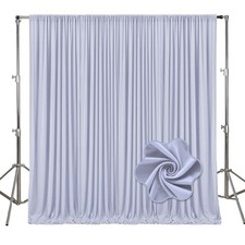 2 PCS Blueish Gray Backdrop Curtains 10x10 Ft Polyester Party Photo Drapes