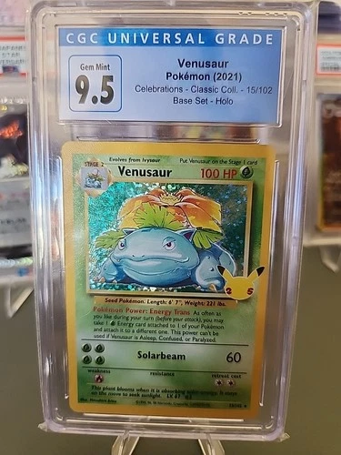 Cgc 9.5 Old Label Venusaur 15/102 Celebrations: Classic Collection Holo