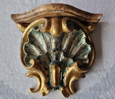 Antike Wandkonsole Holz vergoldet/versilbert   Barock/Rokoko Stil   ca. 1780