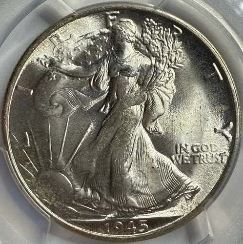 1945 S Walking Liberty Half Dollar PCGS MS64 Exact Coin Imaged