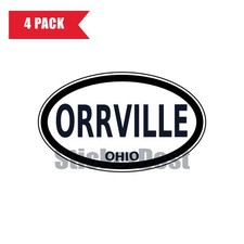 Ohio Orrville Oval Sticker 4 Pack 3x2 Inch