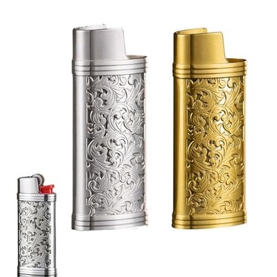2Pcs Lighter Protective Sleeve Sturdy Metal Case Lighter Vintage Cover Holder 