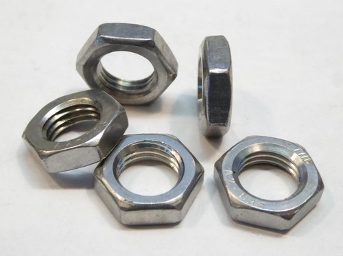 Thin M11 stainless jam nuts 11mm x 1.25 threads QTY=5 for one price - Afbeelding 1 van 1