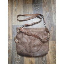 Fossil Long Live Vintage Brown Embossed Leather Paisley Crossbody Bag ZB4378