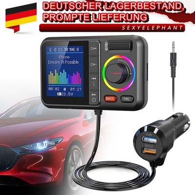 Kabelloser FM-Transmitter mit großem Farbbildschirm QC3.0 Dual-USB Schnellladung