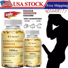 Korean Red Panax Ginseng 1600mg - 240 Capsules - Extra Strength Highest Potency