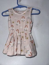 Bird & Bean Twirl Bodysuit Sleeveless Dress Rainbows 3-6 Months 