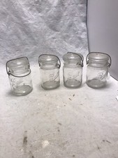 Ball Ideal 1/2 Pint Fruit Jars With Lid & Bail Lot Of 4