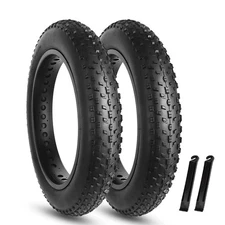 2 Pack Fat Tires,20x4.0 Inch Folding Replacement Electric Fat Bike Tires Comp...
