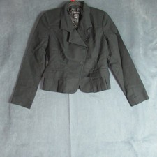 New York  Company Blazer Womens 4 Black Button Jacket Stretch Modern Office
