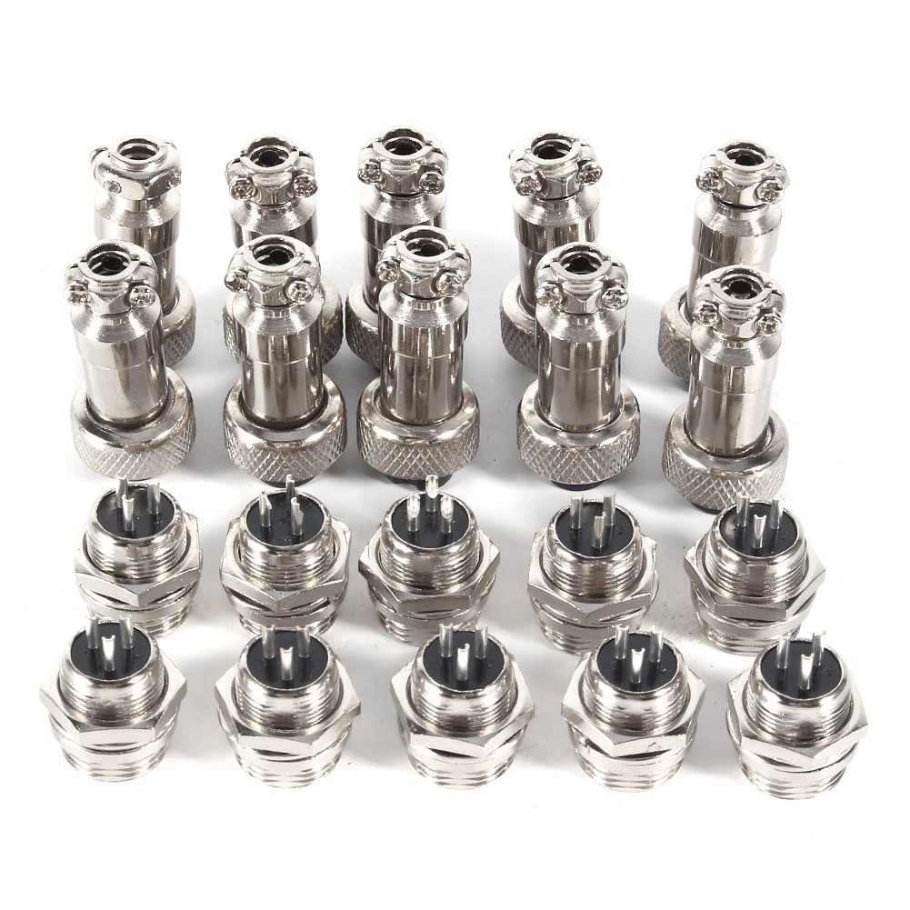 10 Set GX12 3Pin Metal Socket Connector Durable Aviation Plug For Data Acquisiti
