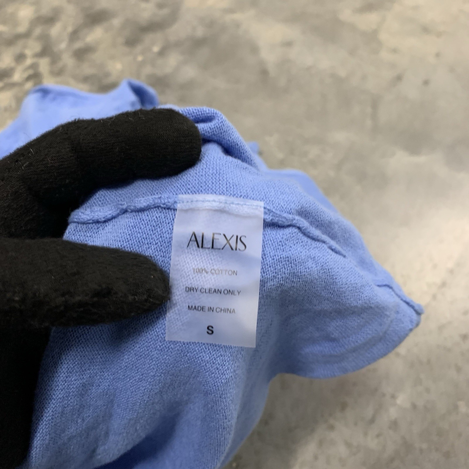 Alexis Aleala Dress Small Blue Crochet Knit Maxi Women’s