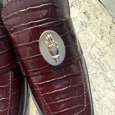 Women’s Designer Nomasei Embossed Leather Loafer BurgundySz 39.5 NWB MadeinItaly