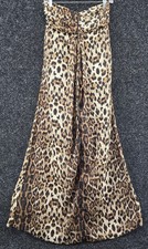 Poetry Strapless Animal Print Maxi Dress Sz M Flowy Sheer Lined Mob Wife Y2K