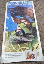Winchester Shotguns Sold Here Advertising Poster Model 12 1200 1400 37A Super X 