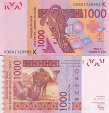 West African States Senegal 1000 Francs 2003 P 715Ka UNC