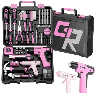 GRENPRO Pink Tool Set Drill Set, 188PCS Kit For Kit,