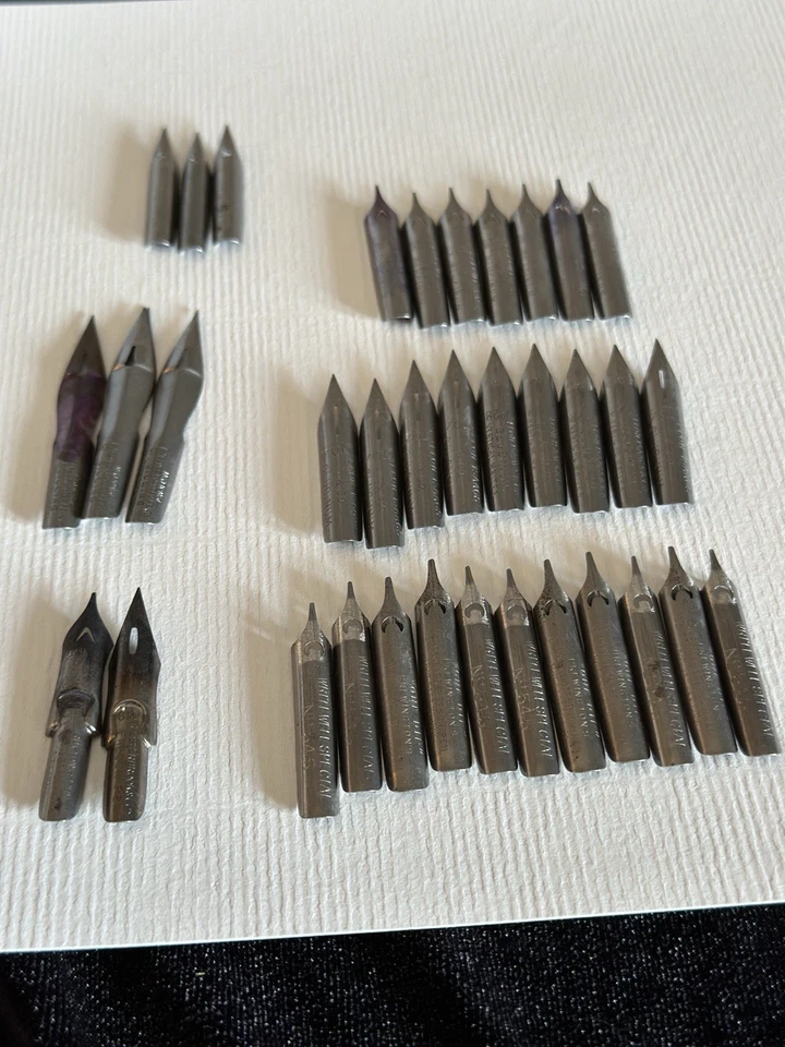 Винтажный плакат Nibs каллиграфии ручки советы смешанный лот надписи инструмент набор с коробкой - Изображение 2 из 4