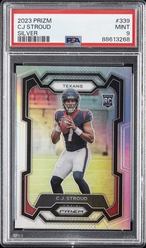 2023 PANINI PRIZM SILVER PRIZM #339 CJ STROUD ROOKIE RC PSA 9