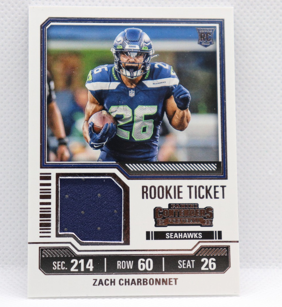 2023 Panini Contenders - Rookie Ticket Swatches Zach Charbonnet #TS38 (MEM, RC)