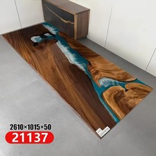 Epoxid Harz Fluss Tisch Echtes Massiv Holz Blau Wasser Tissche Epoxy Möbel Neu