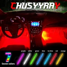4x LED RGB Under Car Tube Glow Underglow Underbody System Neon Strip Lights Kit