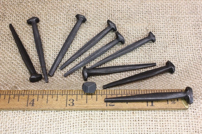 2" Rosehead 10 nails antique square wrought iron vintage rustic Decorative look