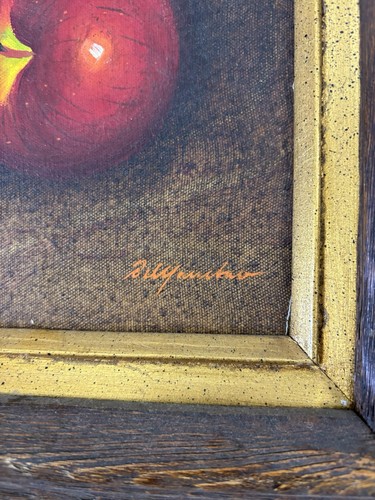 Signiert gerahmt 9"x 12" Original Ölgemälde Stillleben Äpfel - Bild 17 von 17