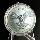 2014 Canada 🇨🇦 Peregrine Falcon RCM 1 oz .9999 Fine Silver Toning In Capsule