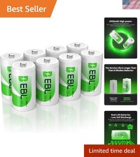 8 x 5000mAh Ni-MH C Batteries - Rechargeable Perfect for High-Drain Use