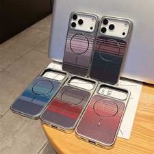 Carbon Fiber Texture Magnetic Magsafe PC Case For iPhone 16 17 Pro Max Air Plus