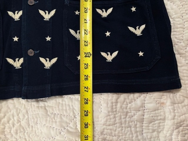 RRL Ralph Lauren Polo Nautical Military Embroidered Eagle Star Mesh Shirt  sz  L image 10