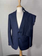 Suitsupply Sienna Single Breasted Navy Textured Suit 38R Wool