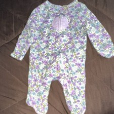 Carter's Newborn Floral Footed One-Piece Sleeper, Cotton Knit, Snap Closure