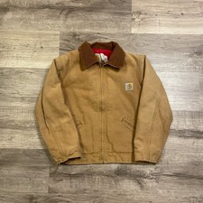 Carhartt Detroit Jacket red Lined Youth Large 10/12 YYJ97