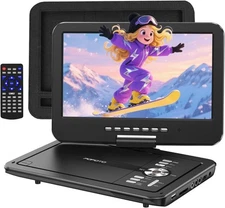12.5" Portable DVD Player with 10.5" Swivel Screen 6 Hrs Battery Remote Control