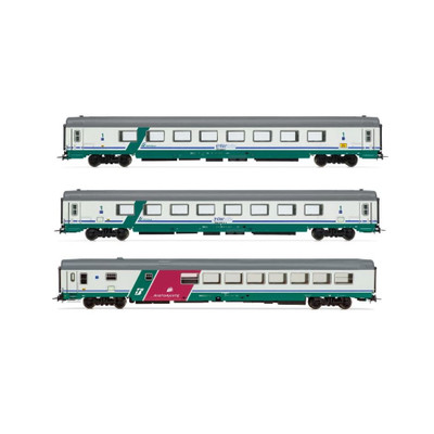 FS 3-UNIT TORINO-REGGIO CALABRIA XMPR ''INTERCITY PLUS'' LIVERY EP.Vb 1:87 Rivaros