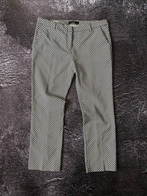MAX MARA Weekend Seersucker White Striped Cigarette Chino Trousers UK 14