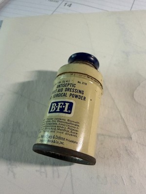 Vintage BFI Antiseptic First-Aid Dressing/Surgical Powder 1/4oz can