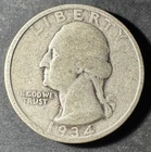 1934-P Silver Washington Quarter (Circulated) - (#3045) Very Fine Condition