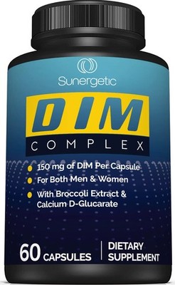 Sunergetic Premium DIM Supplement   150mg 60 Count (Pack of 1)