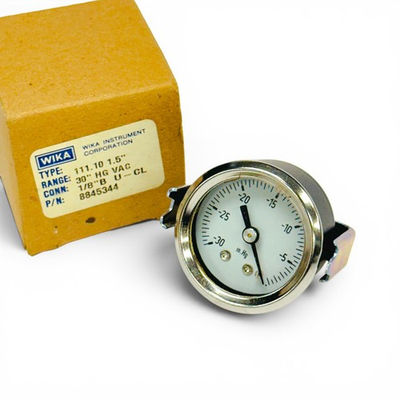#ad Wika 111.10 1.5quot; Vacuum Pressure Gauge 0 30quot; Hg VAC 1 8quot; Back Conn 8845344 New $29.96