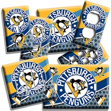 PITTSBURGH PENGUINS HOCKEY TEAM LIGHT SWITCH OUTLET WALL PLATE HD MAN CAVE DECOR