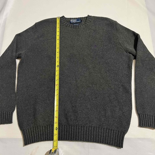Vintage Polo Ralph Lauren Gray Crew Neck Knit Sweater Pony 90s Mens Size Large - Picture 5 of 7